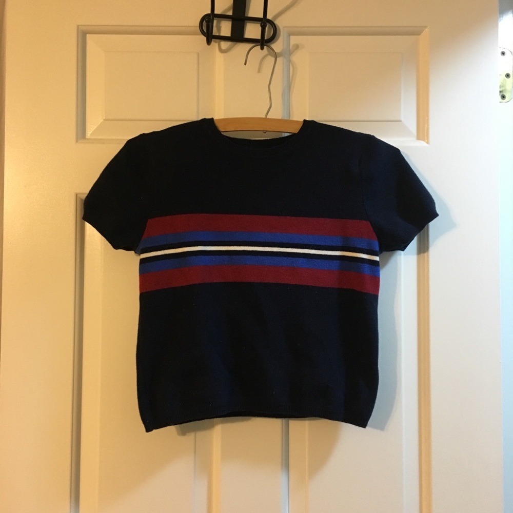 Cropped retro sweater tee